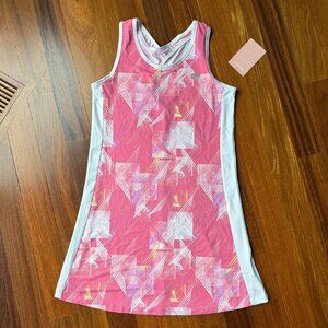 NEW Marika Girls Sz 14-16 Pink / White / Yellow / Lavender Athletic Dress
